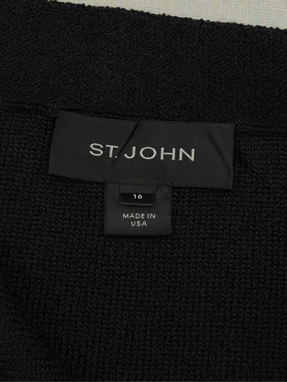 Pre - loved ST. JOHN Black Size US 16 Knee Length Skirt at Reems Closet
