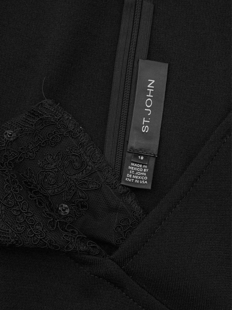 Pre - loved ST. JOHN Black Size US 18 Knee Length Dress at Reems Closet