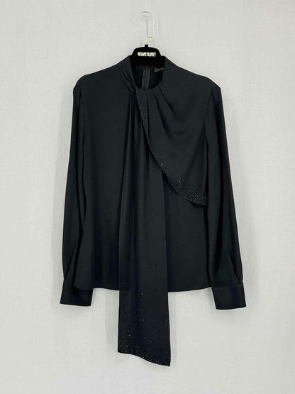 Pre-loved ST. JOHN Black Size US 6 Blouse at Reems Closet