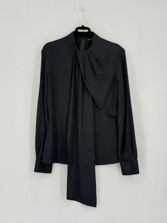 Pre-loved ST. JOHN Black Size US 6 Blouse at Reems Closet