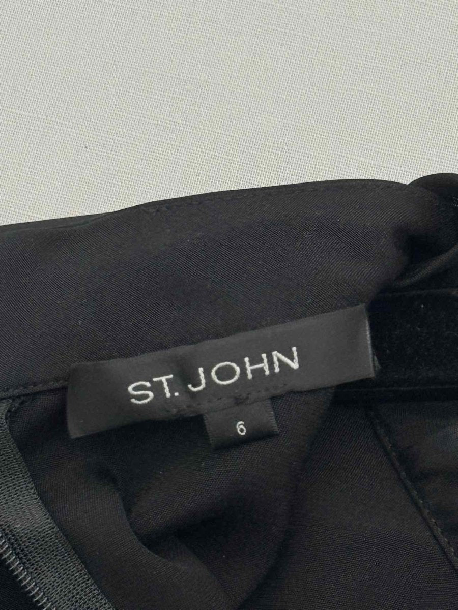 Pre-loved ST. JOHN Black Size US 6 Blouse at Reems Closet