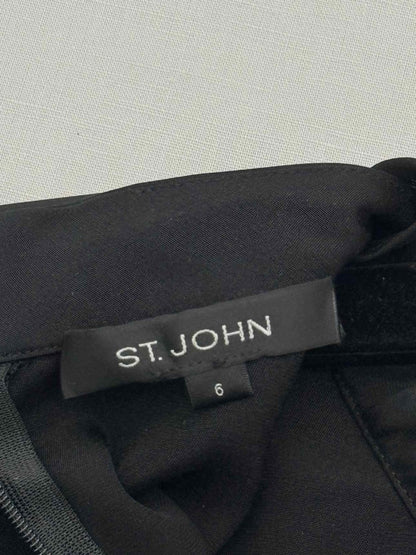 Pre-loved ST. JOHN Black Size US 6 Blouse at Reems Closet