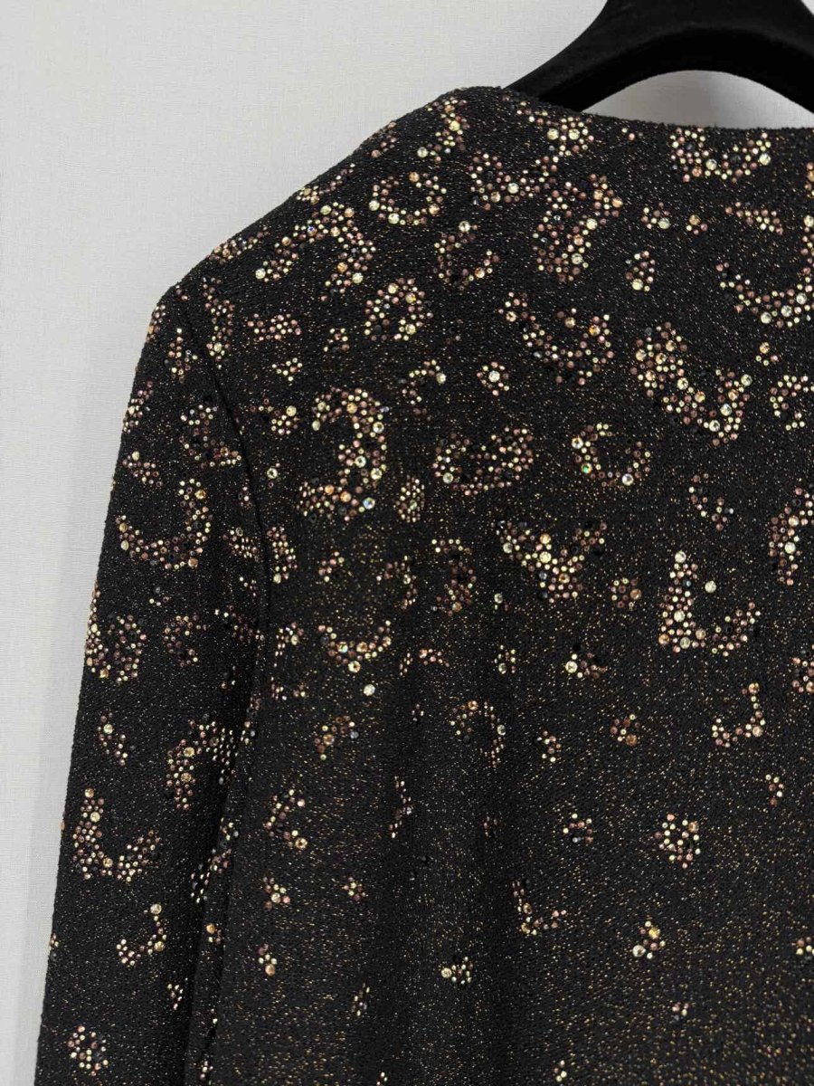 Pre - loved ST. JOHN Black w/ Gold Size US 16 Jacket at Reems Closet