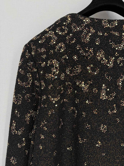 Pre - loved ST. JOHN Black w/ Gold Size US 16 Jacket at Reems Closet