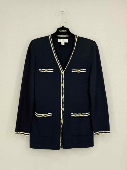 Pre-loved ST. JOHN Black w/ White Trim Size US 2 Jacket at Reems Closet