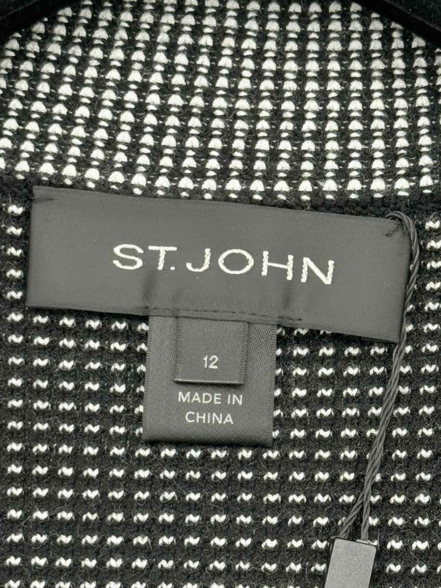 Pre - loved ST. JOHN Black & White Checkered Size US 12 Jacket at Reems Closet