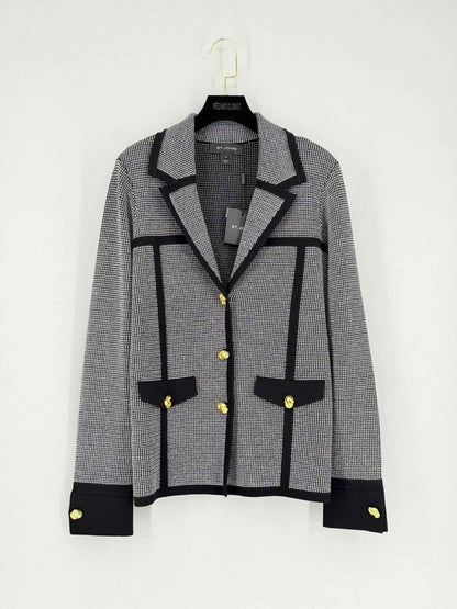 Pre - loved ST. JOHN Black & White Checkered Size US 12 Jacket at Reems Closet