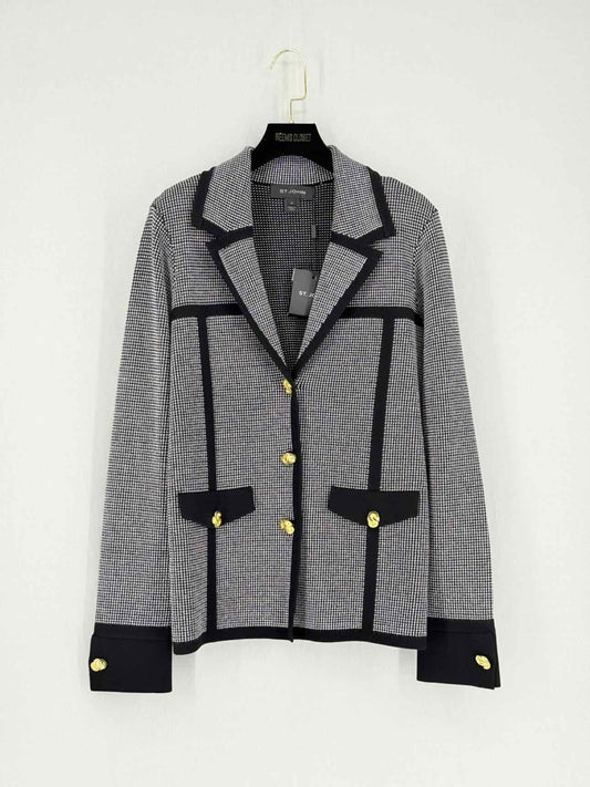Pre - loved ST. JOHN Black & White Checkered Size US 12 Jacket at Reems Closet