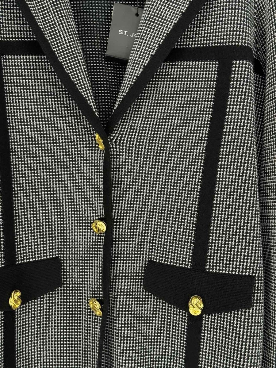 Pre - loved ST. JOHN Black & White Checkered Size US 12 Jacket at Reems Closet