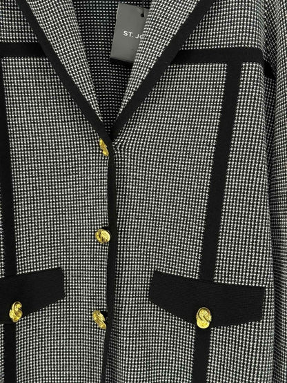 Pre - loved ST. JOHN Black & White Checkered Size US 12 Jacket at Reems Closet