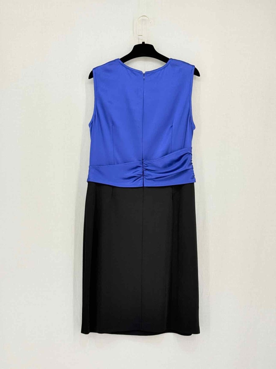Pre-loved ST. JOHN Blue & Black Size US 10 Knee Length Dress at Reems Closet