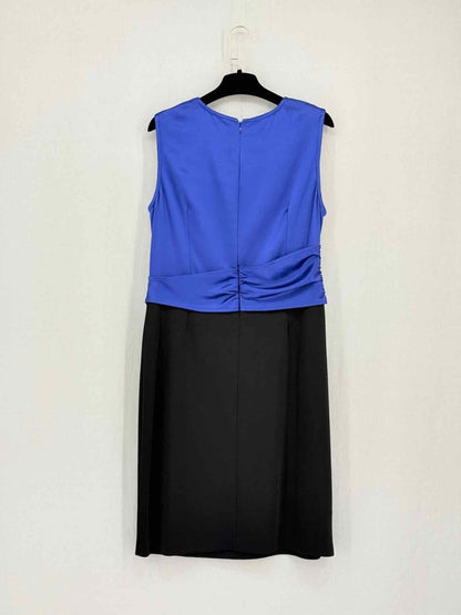 Pre-loved ST. JOHN Blue & Black Size US 10 Knee Length Dress at Reems Closet