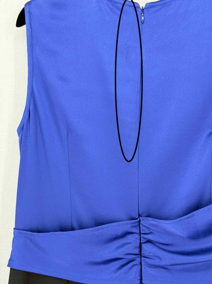 Pre-loved ST. JOHN Blue & Black Size US 10 Knee Length Dress at Reems Closet