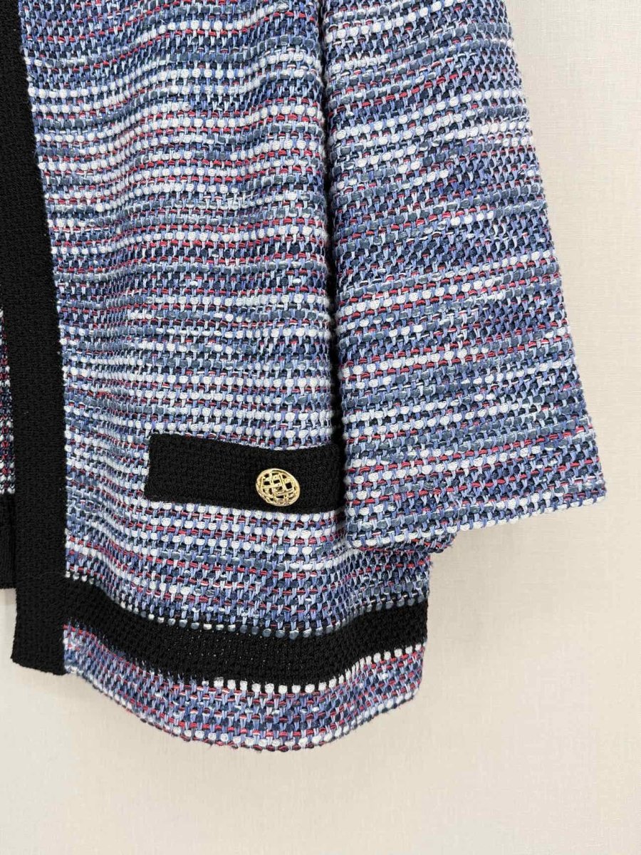 Pre - loved ST. JOHN Blue Multicolor Size US 16 Cardigan at Reems Closet
