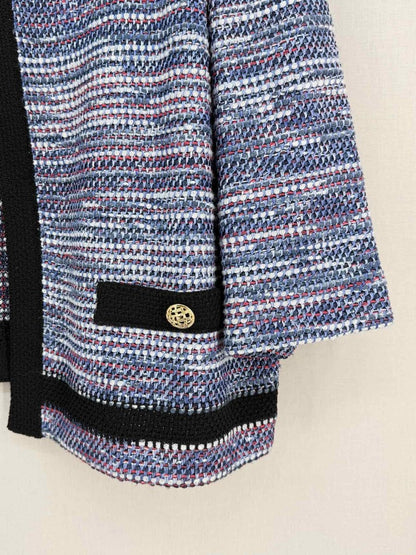 Pre - loved ST. JOHN Blue Multicolor Size US 16 Cardigan at Reems Closet