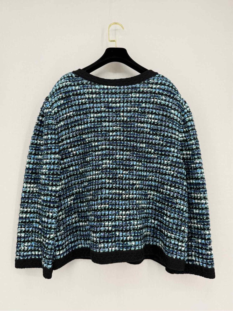 Pre - loved ST. JOHN Blue Multicolor Size US 16 Cardigan at Reems Closet