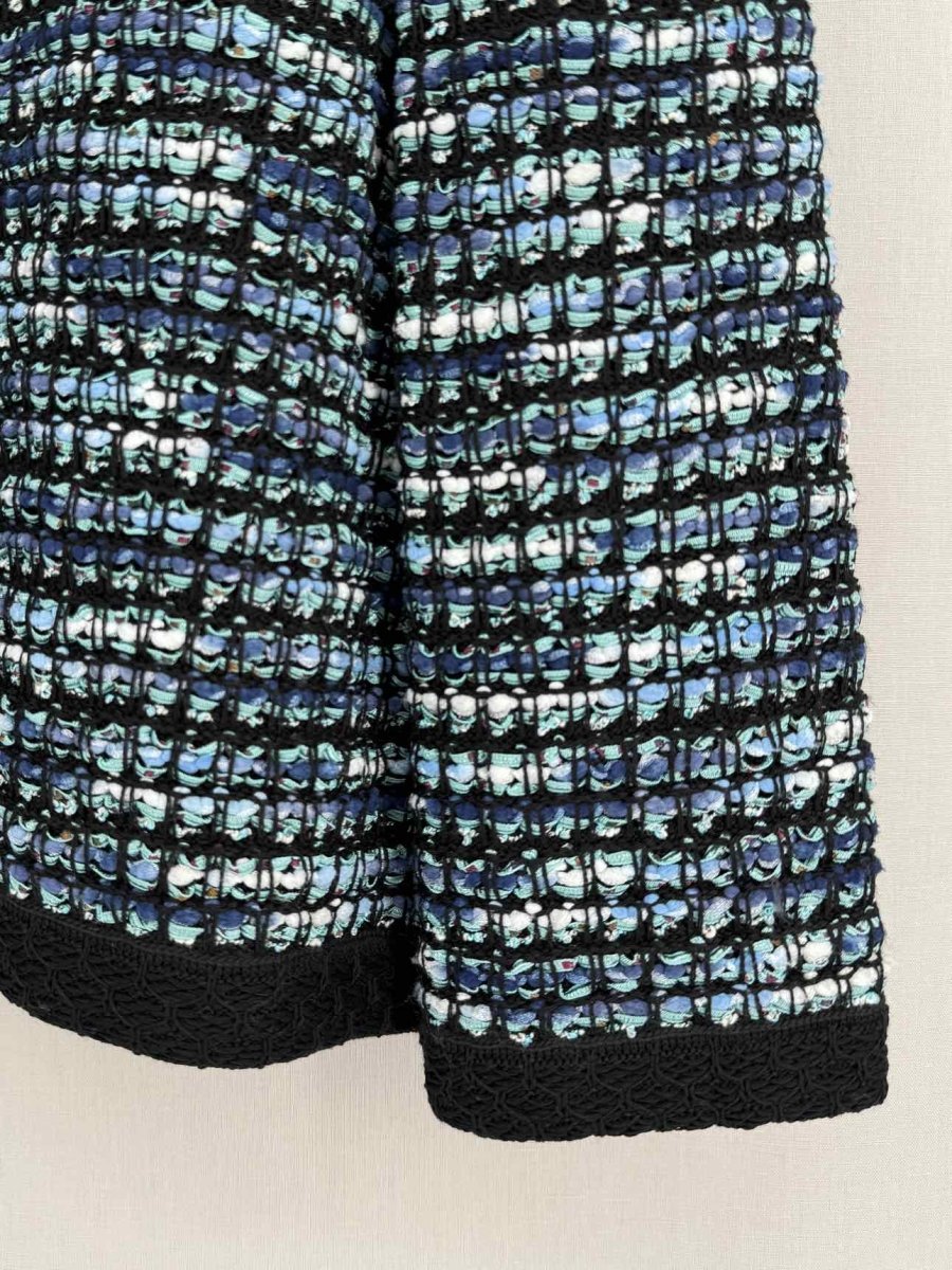 Pre - loved ST. JOHN Blue Multicolor Size US 16 Cardigan at Reems Closet
