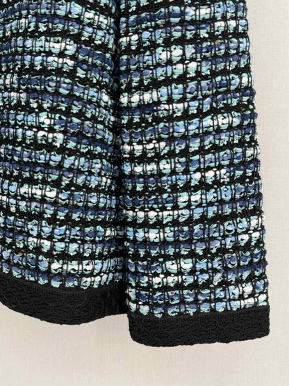 Pre - loved ST. JOHN Blue Multicolor Size US 16 Cardigan at Reems Closet
