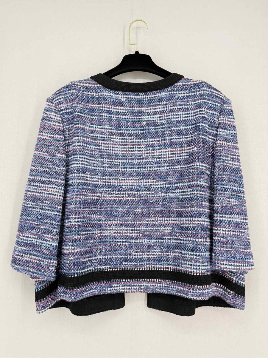 Pre - loved ST. JOHN Blue Multicolor Size US 16 Cardigan at Reems Closet