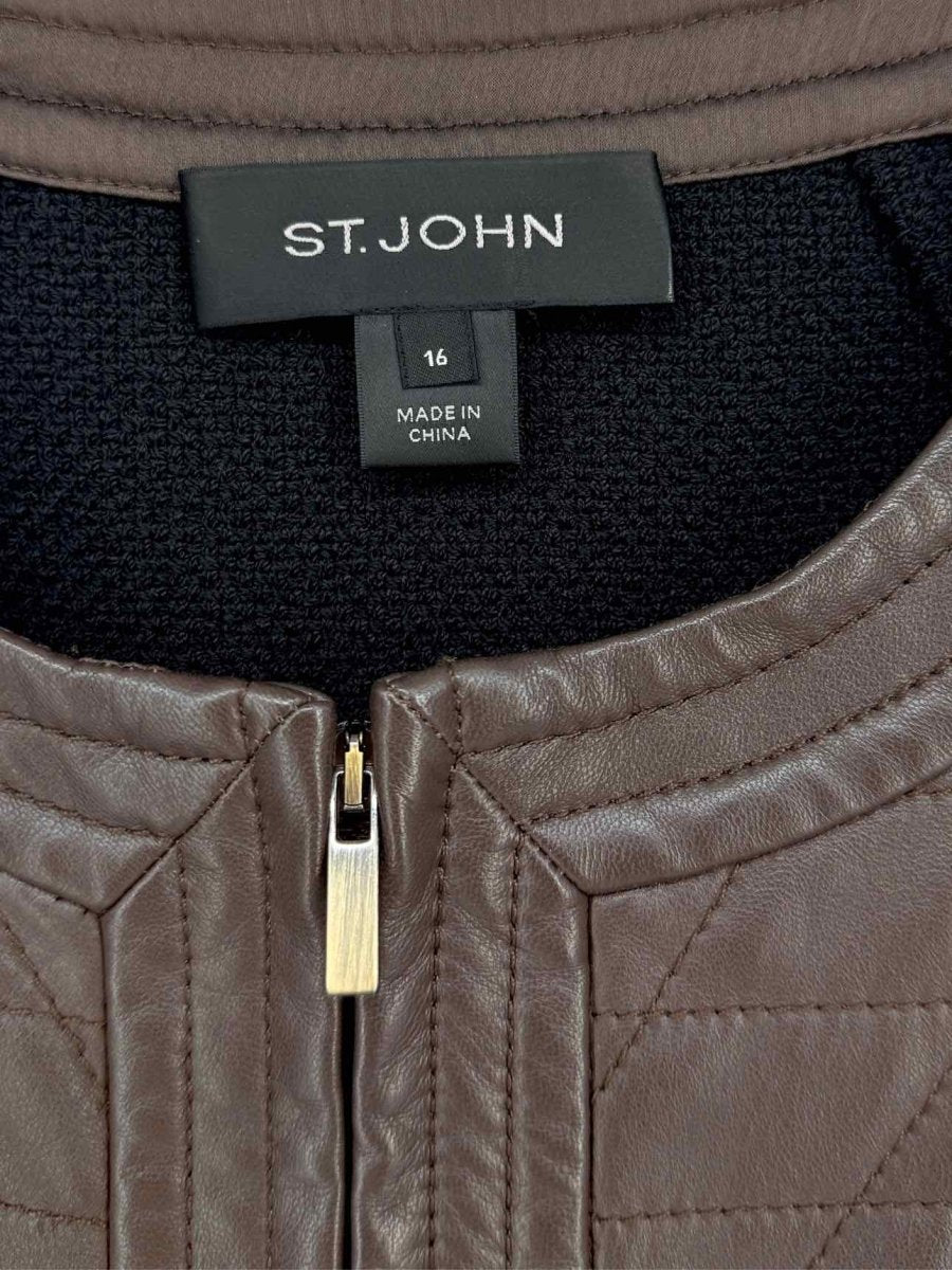 Pre - loved ST. JOHN Brown w/ Black Size US 16 Jacket at Reems Closet