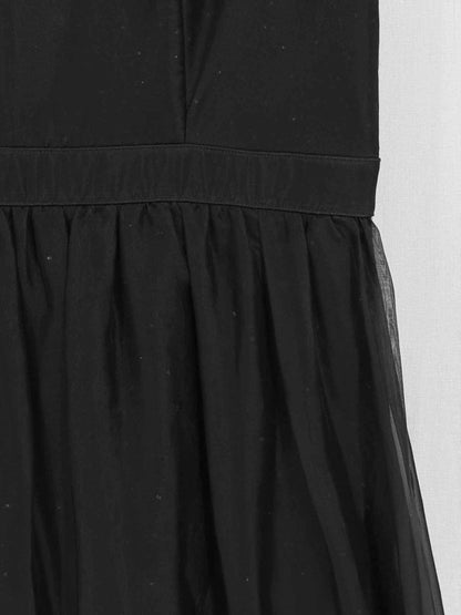Pre-loved ST. JOHN Chiffon Overlay Black Size US 12 Midi Dress at Reems Closet