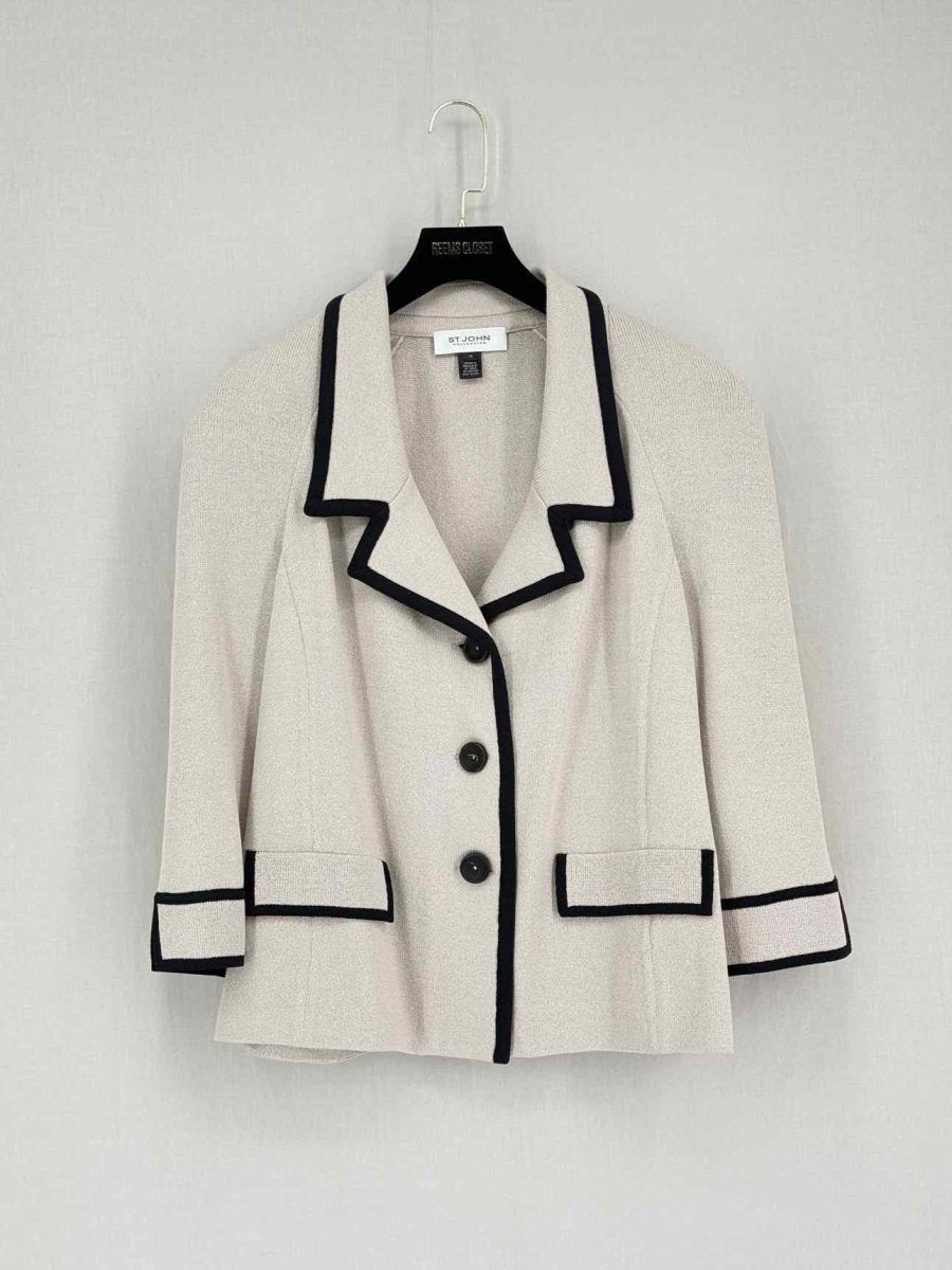 Pre-loved ST. JOHN Collection Beige & Black Size US 16 Outfit Set at Reems Closet