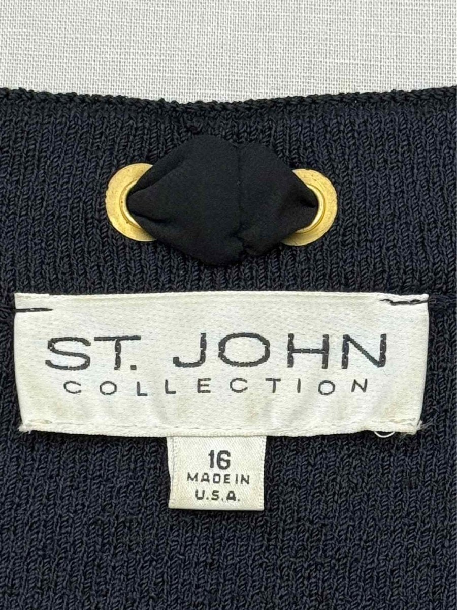 Pre - loved ST. JOHN COLLECTION Navy Blue Size US 16 Cardigan at Reems Closet