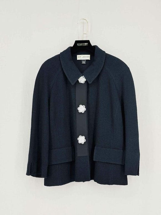 Pre-loved ST. JOHN COLLECTION Navy Blue Size US 16 Jacket at Reems Closet