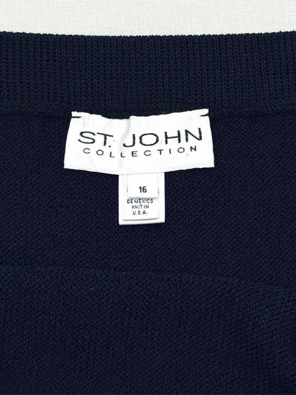 Pre - loved ST. JOHN COLLECTION Navy Blue Size US 16 Midi Skirt at Reems Closet