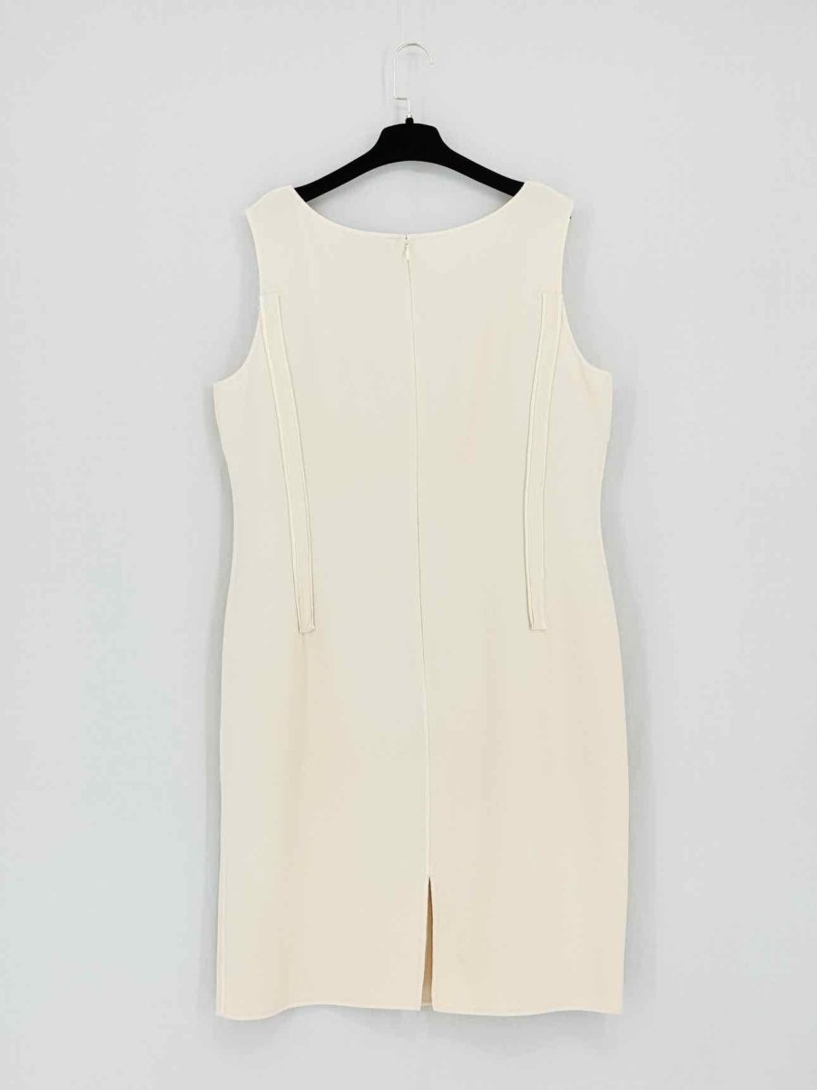 Pre-loved ST. JOHN COUTURE Beige Size US 14 Knee Length Dress at Reems Closet