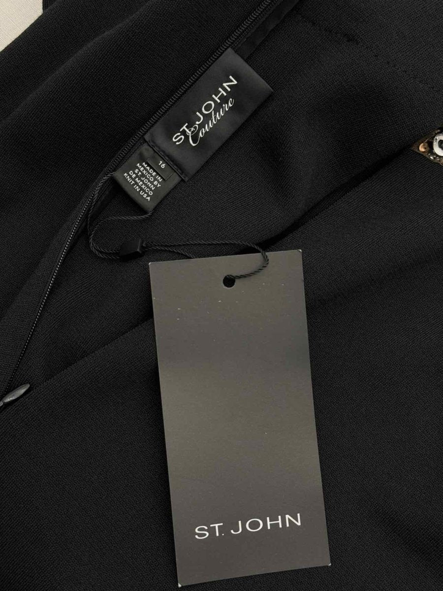 Pre - loved ST. JOHN COUTURE Black Size US 16 Knee Length Dress at Reems Closet