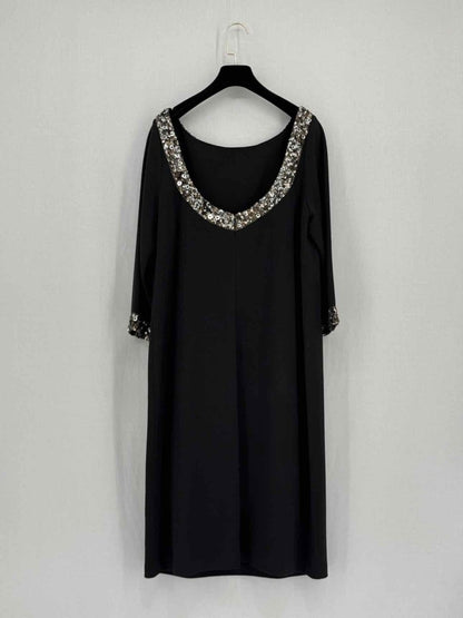 Pre - loved ST. JOHN COUTURE Black Size US 16 Knee Length Dress at Reems Closet