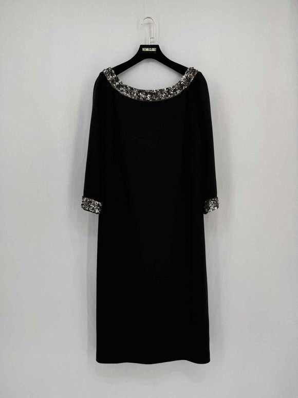 Pre - loved ST. JOHN COUTURE Black Size US 16 Knee Length Dress at Reems Closet