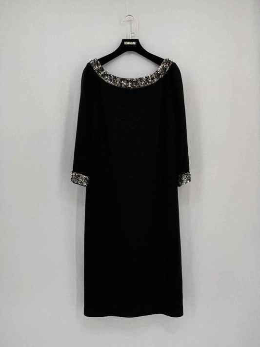 Pre - loved ST. JOHN COUTURE Black Size US 16 Knee Length Dress at Reems Closet