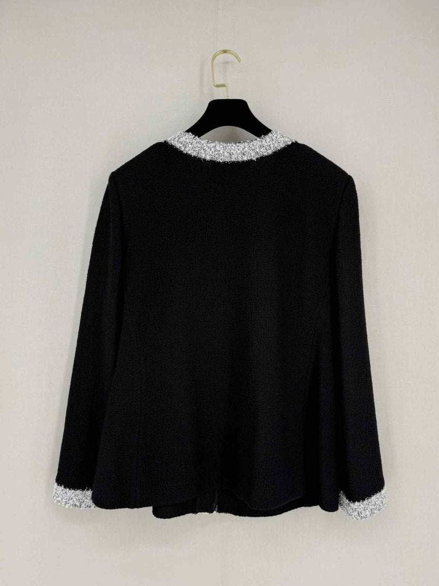 Pre - loved ST. JOHN COUTURE Black w/ Silver Size US 12 Cardigan at Reems Closet