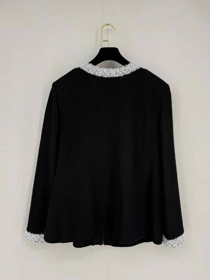 Pre - loved ST. JOHN COUTURE Black w/ Silver Size US 12 Cardigan at Reems Closet