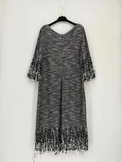 Pre-loved ST. JOHN Couture Black & White Size US 16 Midi Dress at Reems Closet