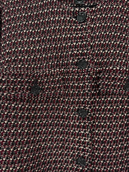 Pre - loved ST. JOHN COUTURE Red, Black & Beige Size US 14 Cardigan at Reems Closet