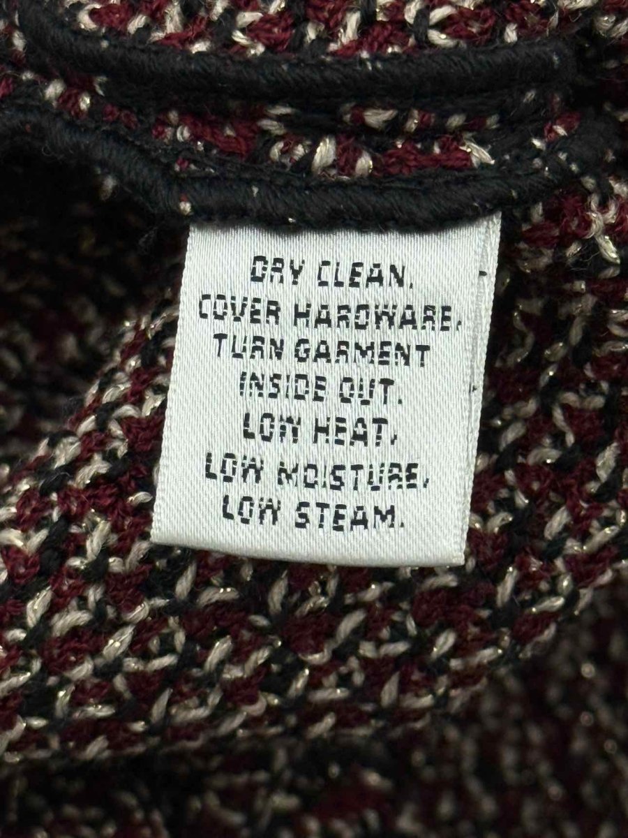 Pre - loved ST. JOHN COUTURE Red, Black & Beige Size US 14 Cardigan at Reems Closet
