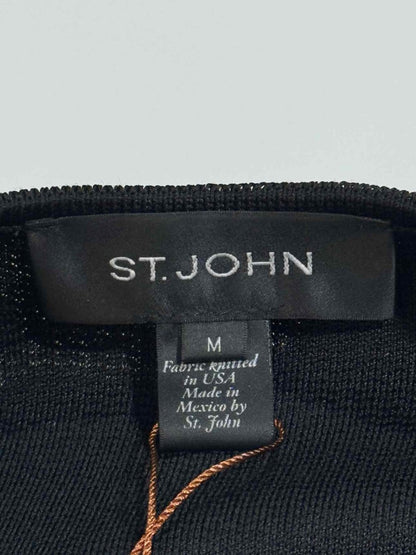 Pre - loved ST. JOHN Cropped Black Size Medium Cardigan at Reems Closet