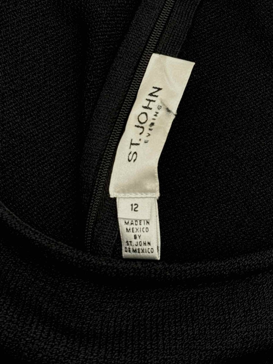 Pre-loved ST. JOHN Evening Black Size US 12 Midi Dress at Reems Closet