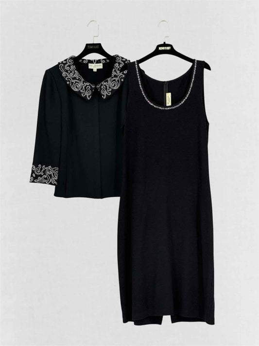 Pre-loved ST. JOHN Evening Black Size US 14 Outfit Set at Reems Closet