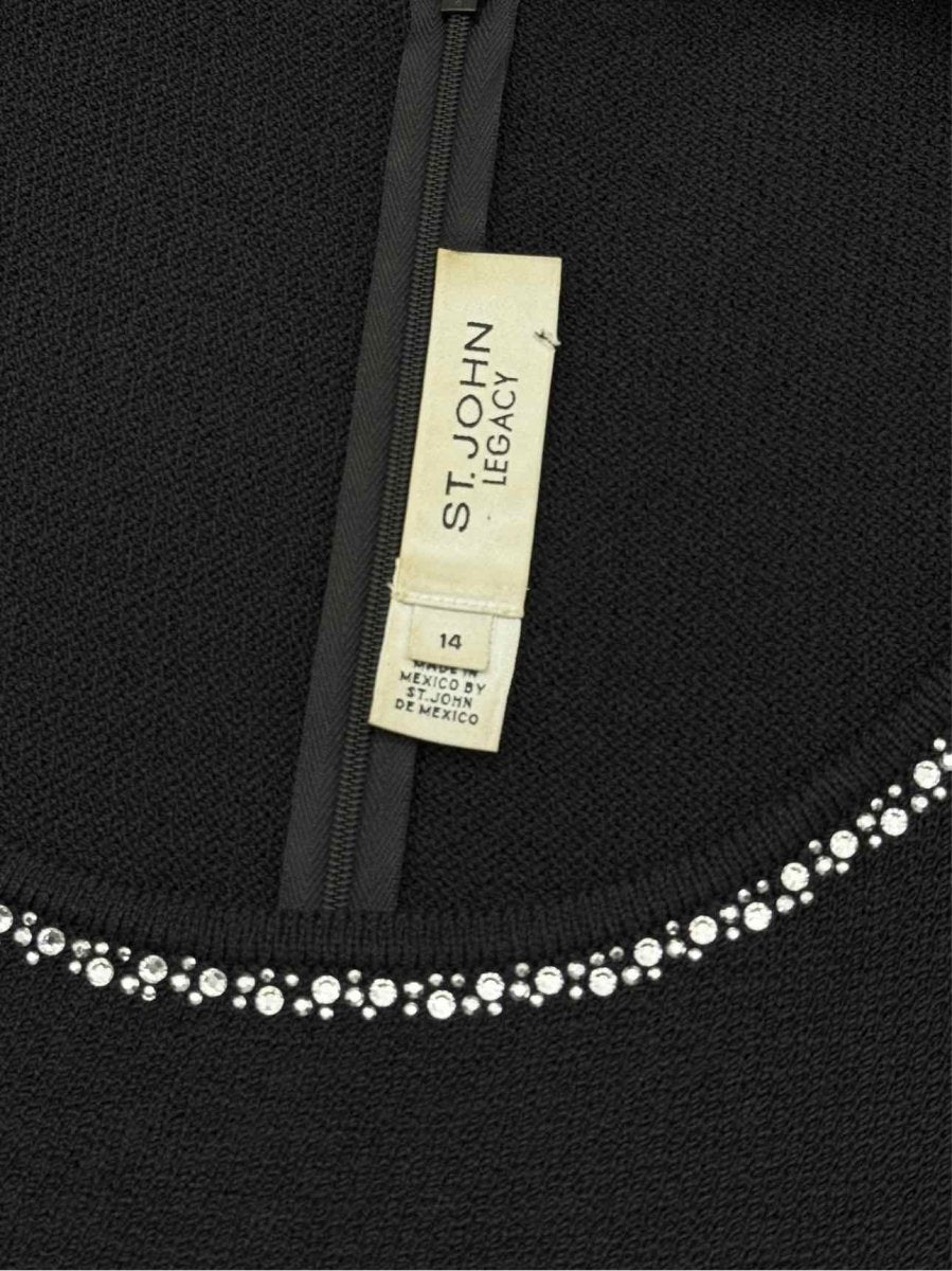 Pre-loved ST. JOHN Evening Black Size US 14 Outfit Set at Reems Closet