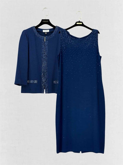 Pre-loved ST. JOHN Evening Blue Size US 14 Outfit Set at Reems Closet