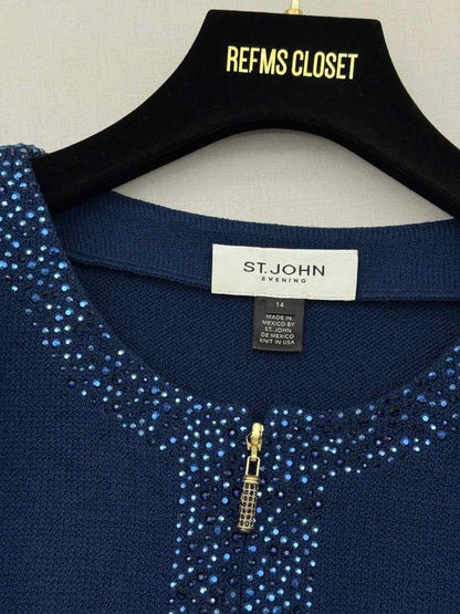Pre-loved ST. JOHN Evening Blue Size US 14 Outfit Set at Reems Closet