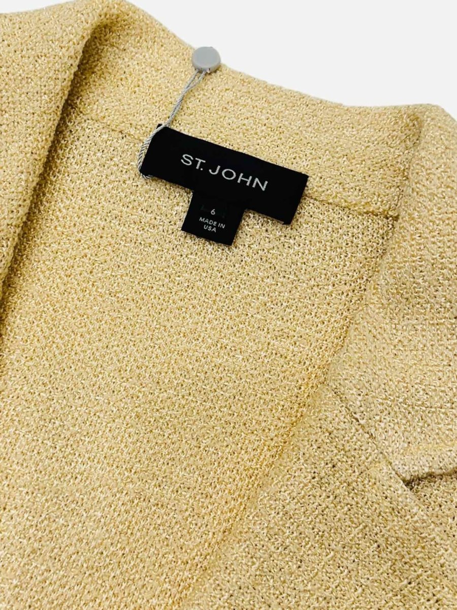 Pre - loved ST. JOHN Knit Yellow Jacket & Skirt at Reems Closet