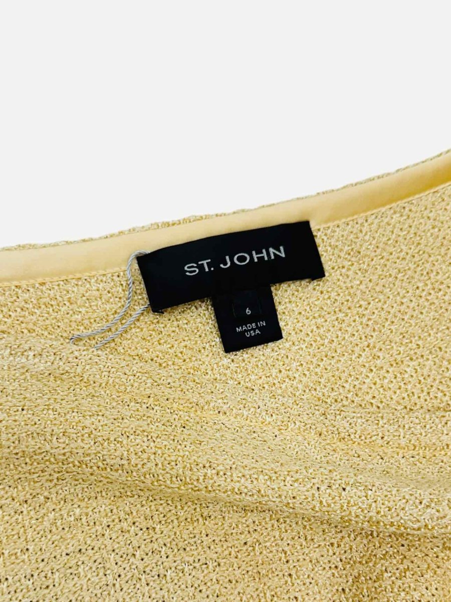 Pre-loved ST. JOHN Knit Yellow Size US 6 Jacket & Skirt at Reems Closet
