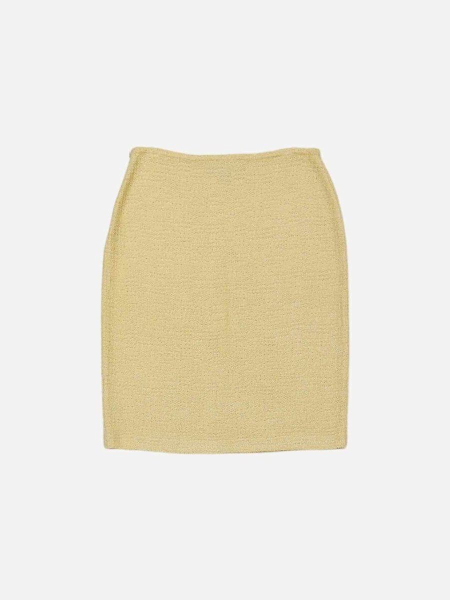 Pre-loved ST. JOHN Knit Yellow Size US 6 Jacket & Skirt at Reems Closet