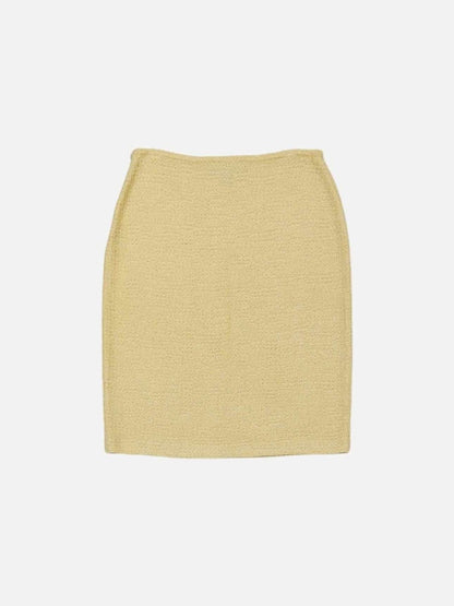 Pre-loved ST. JOHN Knit Yellow Size US 6 Jacket & Skirt at Reems Closet