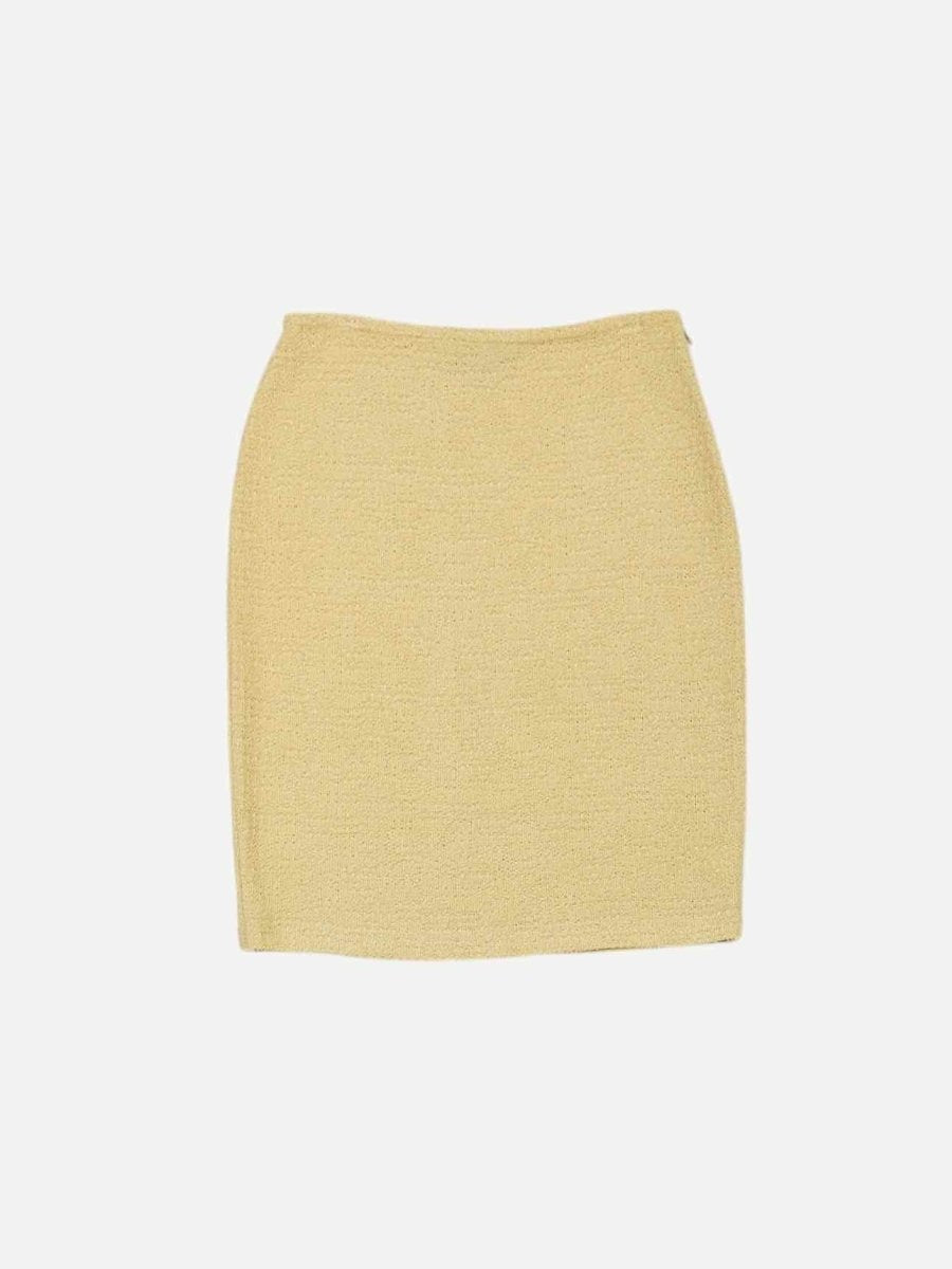 Pre-loved ST. JOHN Knit Yellow Size US 6 Jacket & Skirt at Reems Closet